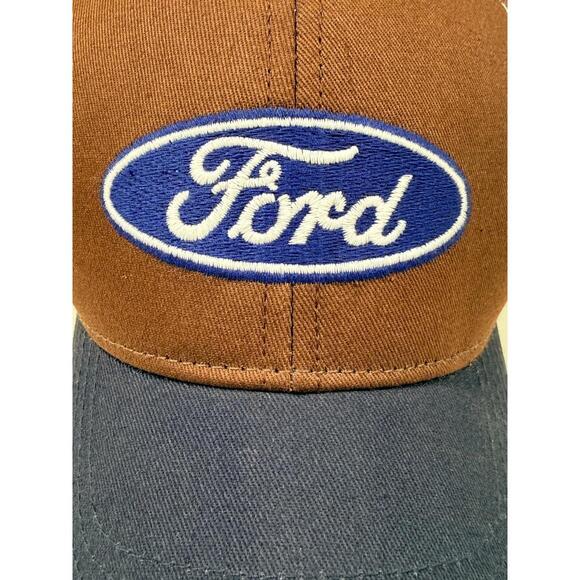 Officially Licensed Ford Brand Outdoor Brown/Blue Snapback Tucker Cap - Picture 7 of 10